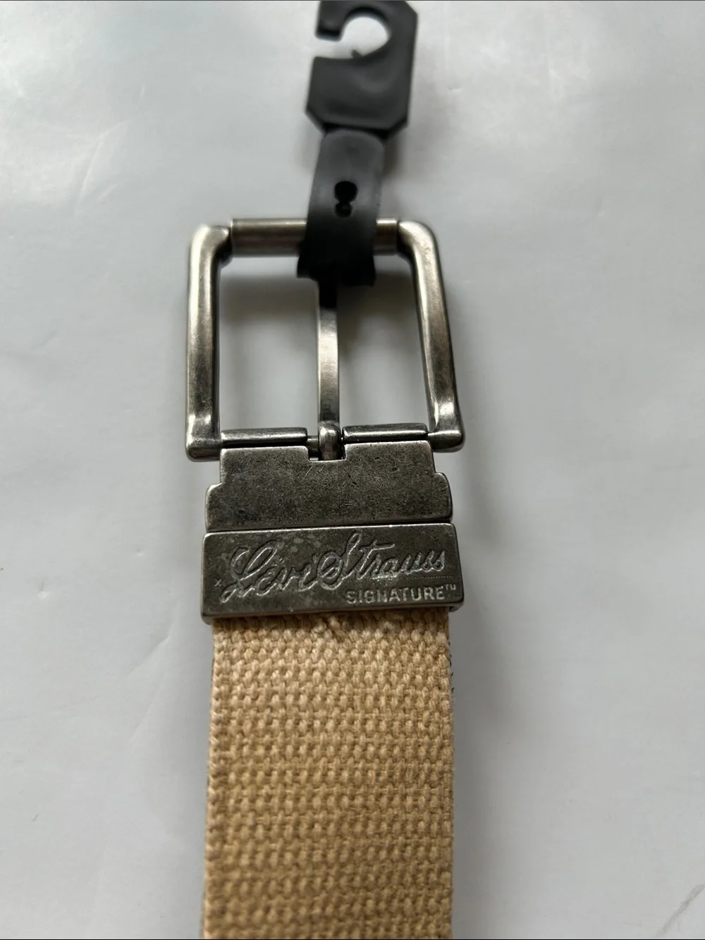 Levi Strauss Leather belt with beige canvas weave size 36